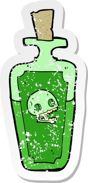 Bir insan tarafından çizilmiş bir karikatür zehrinin gerilemiş yapıştırması.