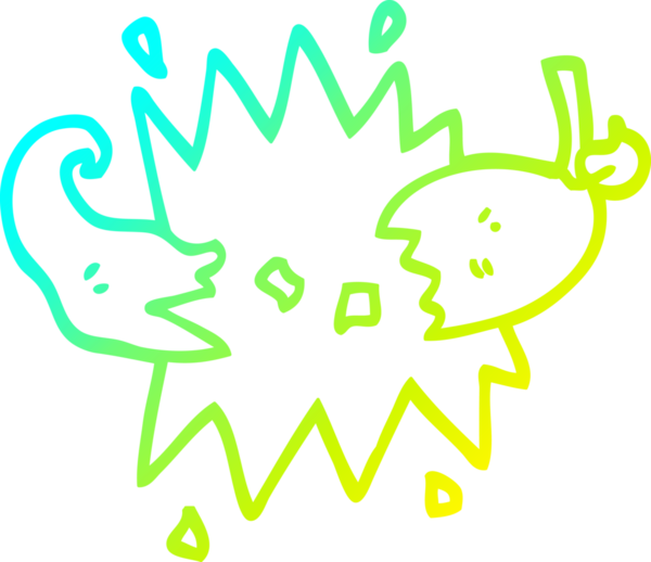 Bir insanın çizdiği kırmızı acı biber çizgi filminin soğuk gradyan çizimi