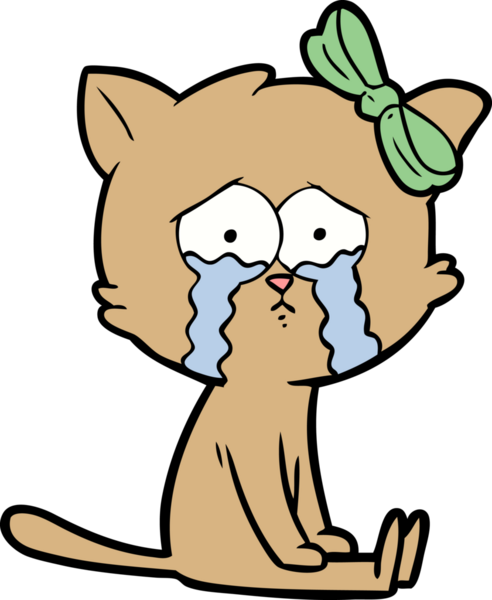 Bir insan tarafından çizilmiş çizgi film kedisi.