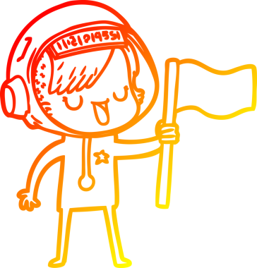 Bir insan tarafından çizilmiş bir astronot kadın çizgi çizimi.