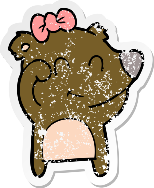 Bir insan tarafından çizilmiş dişi ayı karikatürü.