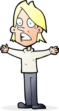 Bir insan tarafından çizilmiş korkmuş bir adam.