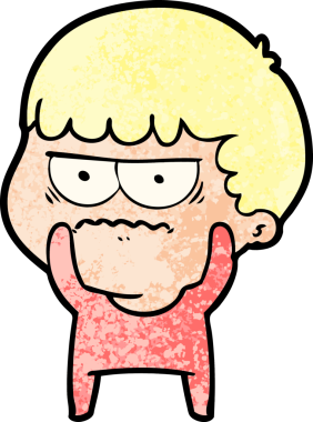 Bir insan tarafından çizilmiş rahatsız bir adam.