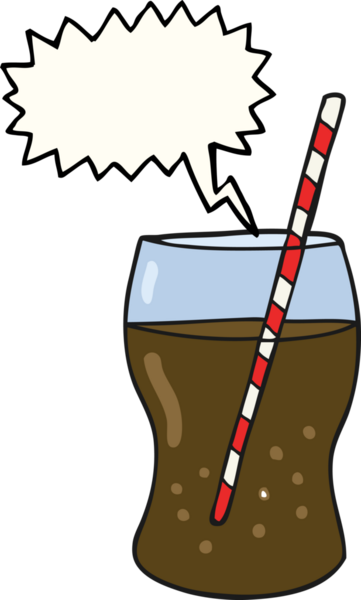 Bir insan tarafından çizilmiş serbest konuşma balonu çizgi filmi köpüklü içecek.