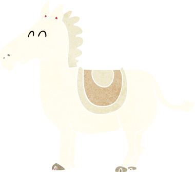 Bir insan tarafından çizilmiş çizgi film eşeği.