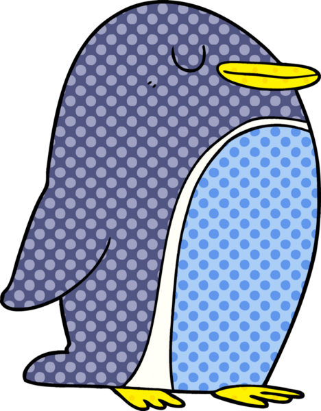 bir insan tarafından çizilmiş penguen çizgi filmi