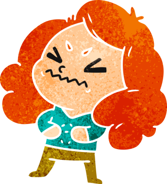 Bir insan tarafından çizilmiş sevimli bir kawai kızının serbest çizimi.