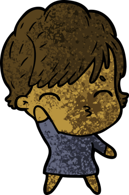 Bir insan tarafından çizilmiş bir çizgi film kadını.