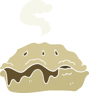 Bir insan tarafından çizilen sıcak turtanın düz renk çizimi