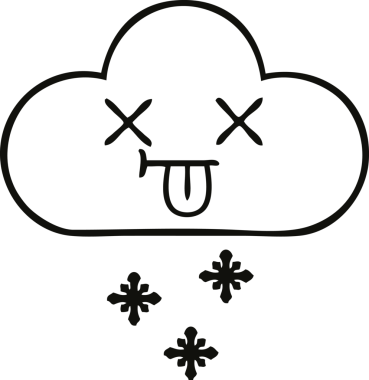 Bir insan tarafından çizilmiş bir kar bulutunun çizgi çizimi