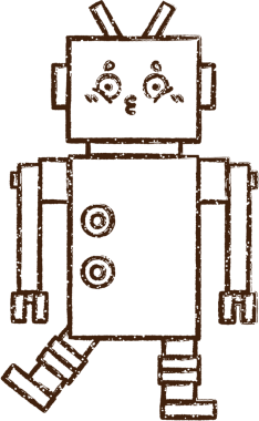 Robot Kömür Bir insan tarafından çizilmiş