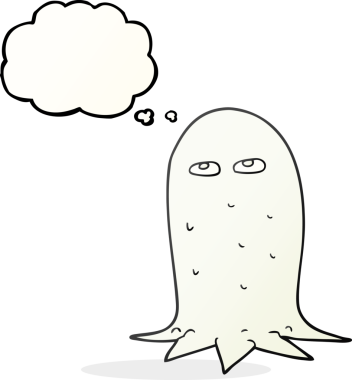 Serbest çizim düşünce baloncuğu cadılar bayramı hayaleti bir insan tarafından çizildi