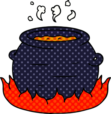 Bir insan tarafından çizilmiş bir tencere güveç karalaması.