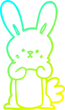 Bir insan tarafından çizilmiş karikatür tavşanı çizimi