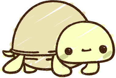 Bir insan tarafından çizilmiş şirin kaplumbağa tebeşiri.