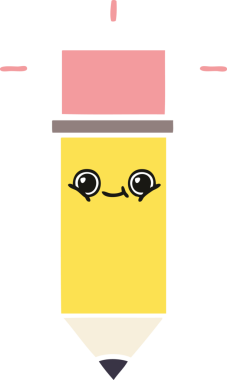 Bir insan tarafından çizilmiş düz renkli bir kalem karikatürü