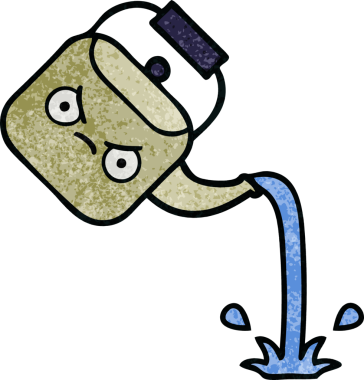 Bir insan tarafından çizilmiş eski grunge desenli bir çaydanlık.