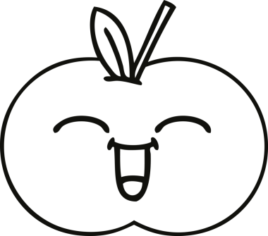 Bir insan tarafından çizilmiş kırmızı elma çizimi.