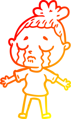 Bir insan tarafından çizilmiş, ağlayan bir karikatür çizimi.