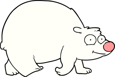 Bir insan tarafından çizilen mutlu kutup ayısı