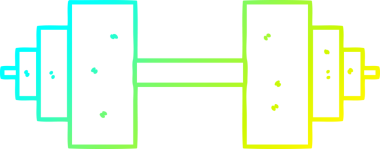 Bir insan tarafından çizilmiş soğuk gradyan halter çizimi.