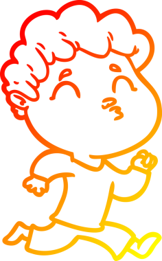 Bir insan tarafından çizilen çizgi film karakterinin sıcak çizgi çizimi