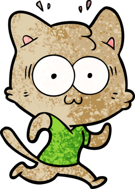 Çizgi film bir insan tarafından çizilmiş sürpriz kedi.