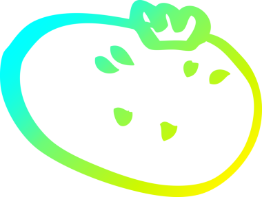 Bir insan tarafından çizilmiş bir domatesin soğuk çizgi çizimi