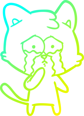 Bir insan tarafından çizilen çizgi film kedisinin soğuk gradyan çizgisi.