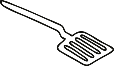 Bir insan tarafından çizilmiş tuhaf çizgi film spatulası.