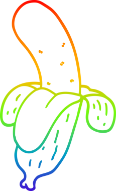 gökkuşağı gradyan çizgi çizimi bir insan tarafından çizilmiş muz çizgi