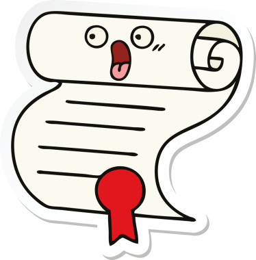 Bir insan tarafından çizilmiş şirin bir çizgi film sözleşmesinin çıkartması.