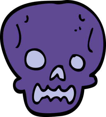 Bir insan tarafından çizilmiş cadılar bayramı kafatası karalaması.