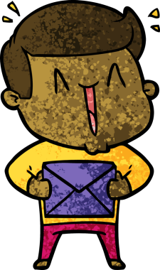 Bir insan tarafından çizilmiş heyecanlı bir çizgi film.