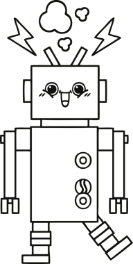 Bir insan tarafından çizilmiş robot çizimi