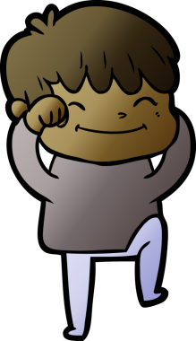 Bir insan tarafından çizilmiş mutlu çocuk çizgi filmi.