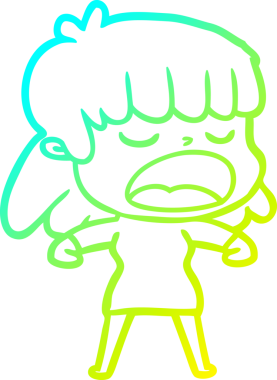 Bir insan tarafından yüksek sesle çizilmiş bir karikatür kadın çizimi.