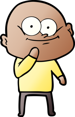 Bir insan tarafından çizilmiş kel bir adam.