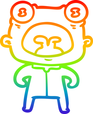 Gökkuşağı gradyan çizgi çizimi bir insan tarafından çizilmiş garip bir uzaylı çığlığı