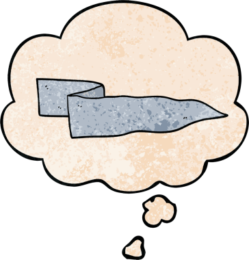 bir insan tarafından çizilmiş grunge doku biçiminde düşünce baloncuğu olan çizgi film dalgalanan afişi