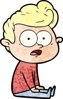 Bir insan tarafından çizilmiş çizgi film bakışlı adam.