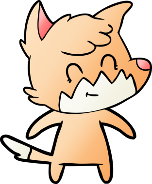 Bir insan tarafından çizilmiş çizgi film dostu tilki.