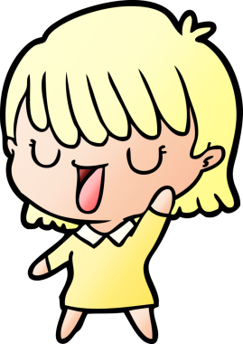 Bir insan tarafından çizilmiş karikatür kadın.