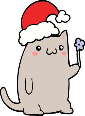 Bir insan tarafından çizilmiş şirin bir çizgi roman kedisi.