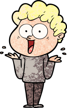 Bir insan tarafından çizilmiş mutlu bir adam.