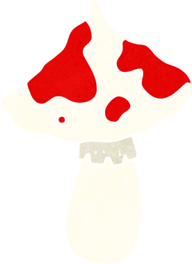 Bir insan tarafından çizilmiş mantar taburesi.