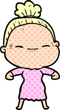 Bir insan tarafından çizilmiş barışçıl yaşlı bir kadın.