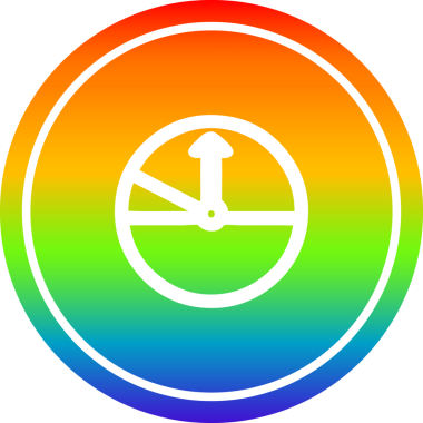 Gökkuşağı gradyan bir insan tarafından çizilmiş hız göstergesi dairesel simgesi
