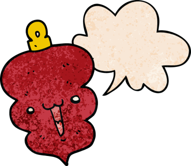 Bir insan tarafından çizilmiş eski moda konuşma baloncuklarıyla süslü bir karikatür noel süsü.