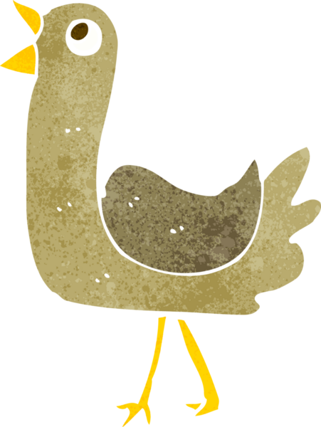 Bir insan tarafından çizilmiş çizgi film kuşu.